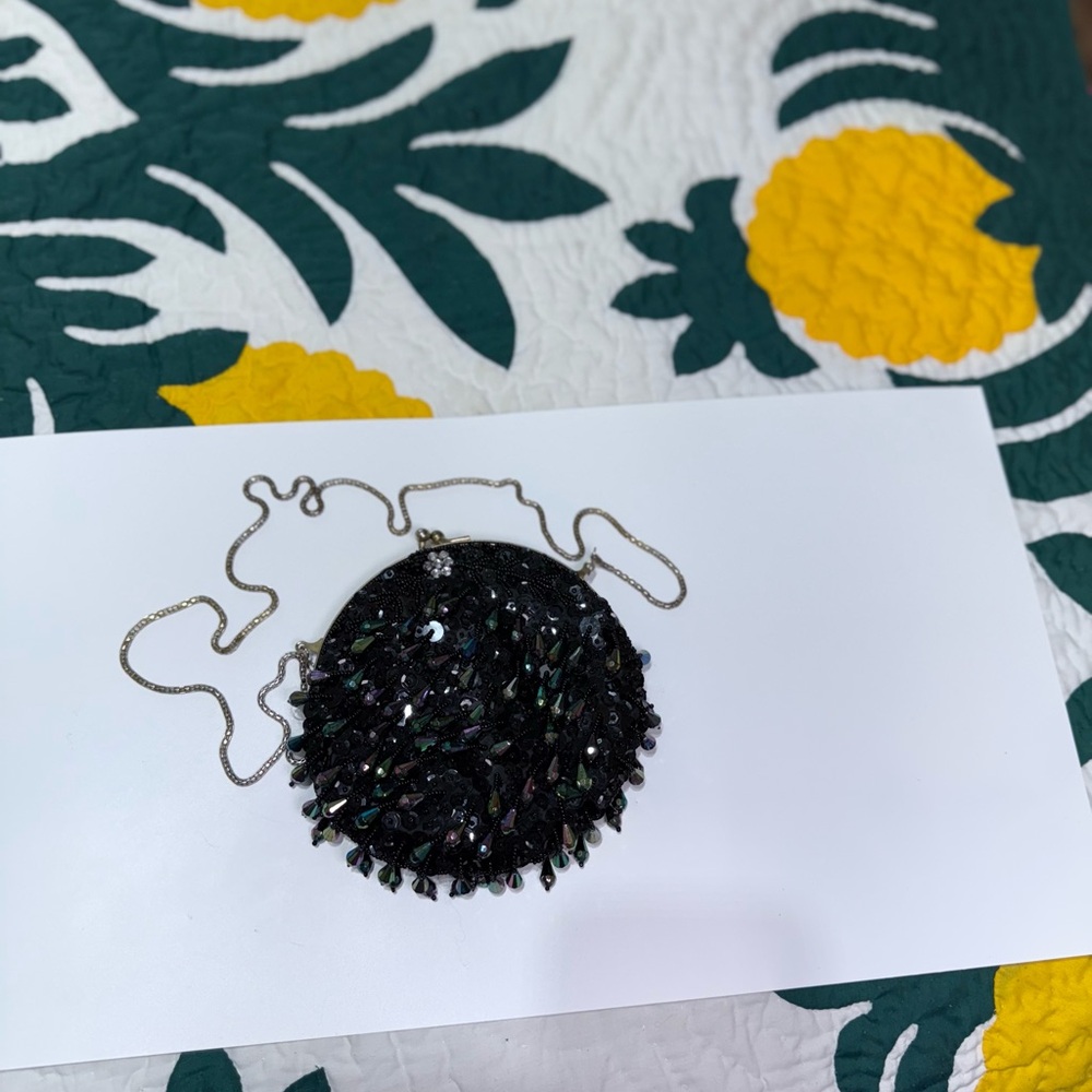 Elegant Black Sequin Clutch
